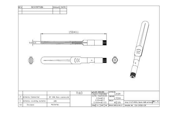 Dual Band WIFI Omni Directional Antenna