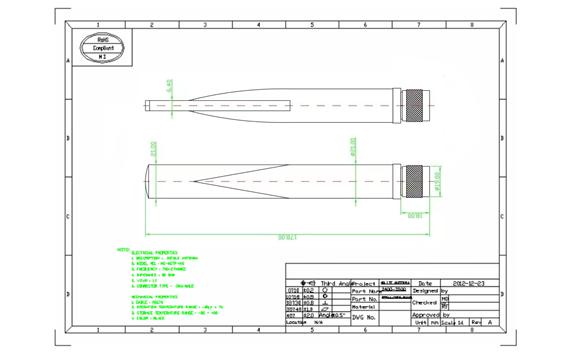 915MHz External Antenna dimensions