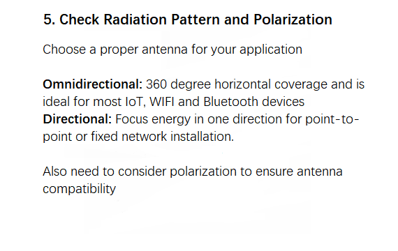 Radiation Pattern Suits the Applications